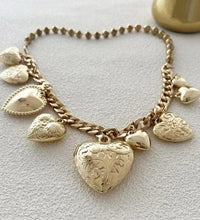 Gold Puffed Heart Neckpiece