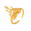 Melting heart gold statement ring