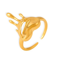 Melting heart gold statement ring