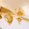 Melting heart gold statement ring