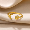 Minimalist Sun Moon Retro Ring