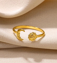 Minimalist Sun Moon Retro Ring