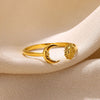 Minimalist Sun Moon Retro Ring