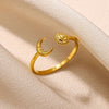 Minimalist Sun Moon Retro Ring