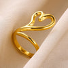 Golden Heart Princess Nail Ring