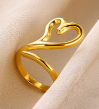 Golden Heart Princess Nail Ring