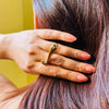 Golden Waterdrop Statement Ring Product