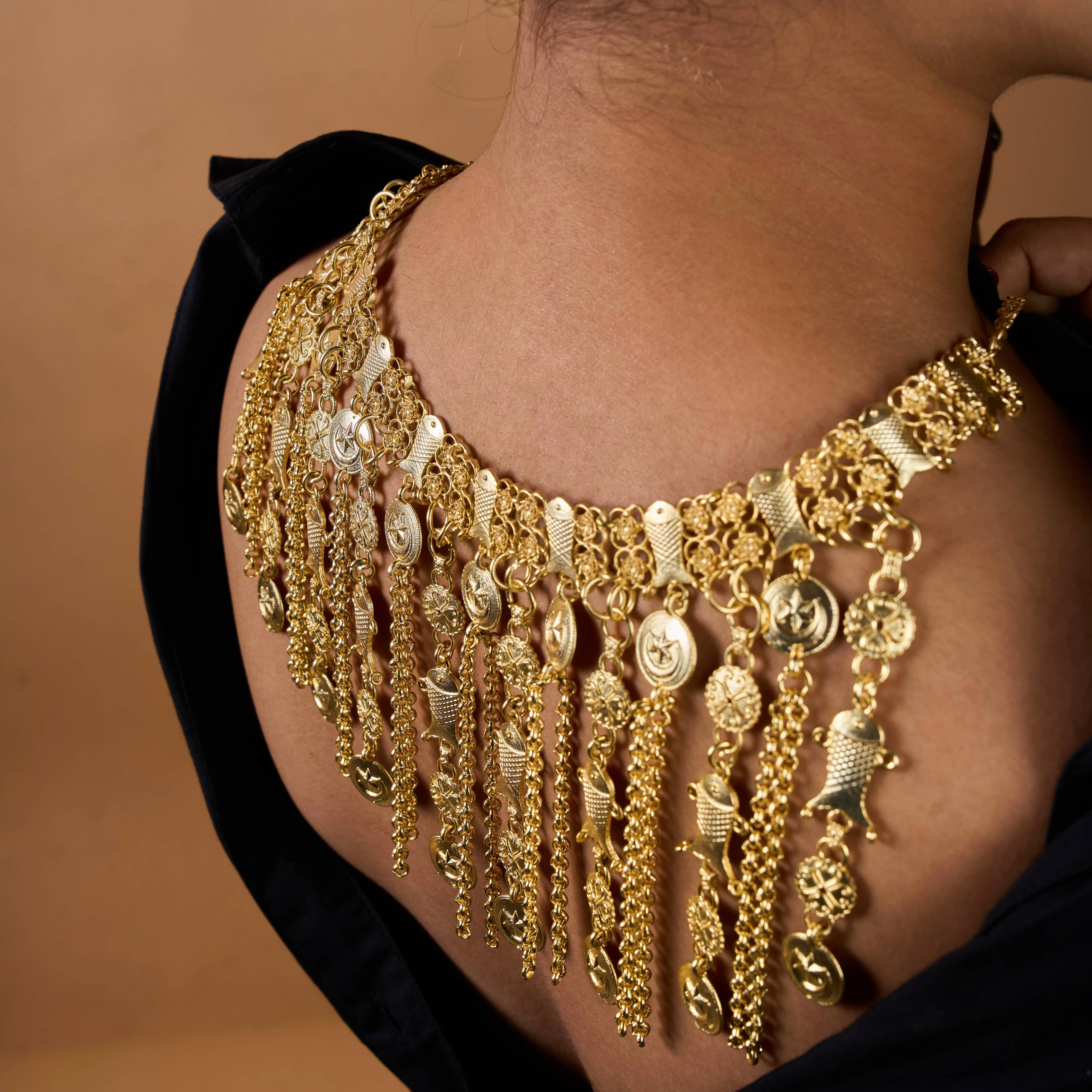 Royal Layered Golden Stardust Necklace