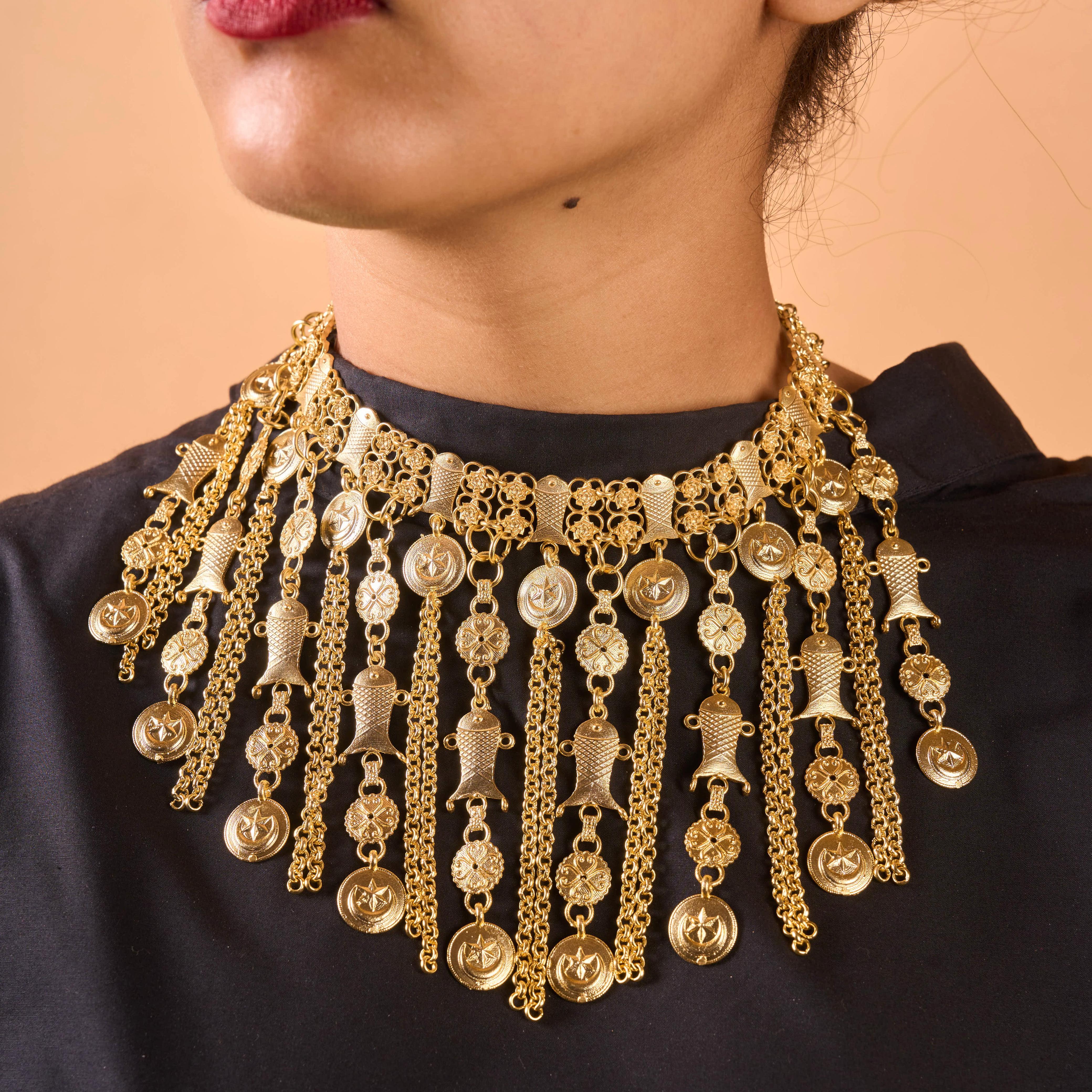 Royal Layered Golden Stardust Necklace