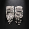 Out Of The Box - Square Alloy & Crystal Rhinestone Earrings