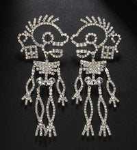 Magic In The Bones - Alloy & Crystal Rhinestone Earrings