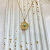 Golden Evil Eye Circle Pendant with Chain