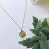 Golden Evil Eye Circle Pendant with Chain