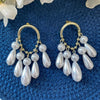 White Moti and Golden Hoop Danglers