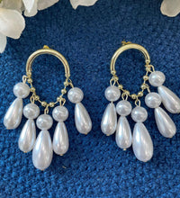 White Moti and Golden Hoop Danglers