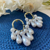 White Moti and Golden Hoop Danglers