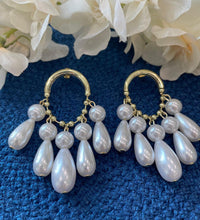 White Moti and Golden Hoop Danglers