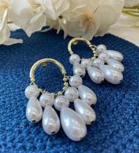 White Moti and Golden Hoop Danglers