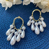 White Moti and Golden Hoop Danglers