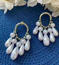 White Moti and Golden Hoop Danglers