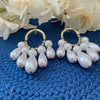 White Moti and Golden Hoop Danglers