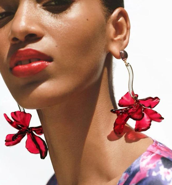 Hibiscus Dangling Earrings