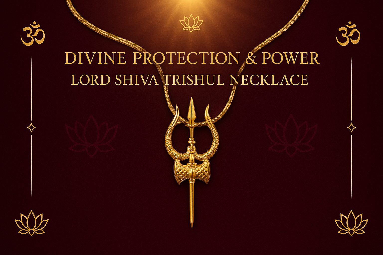 Lord Shiva Trishul Necklace Promotional Banner - Smaller Font