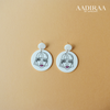 White Circle Acrylic Women Portrait Earring - aadiraabyaarushi