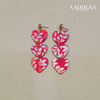 Red Floral Heart Earring - aadiraabyaarushi