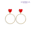 Eye Heart You - Big Single Heart Loop Earrings
