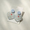 Transparent Heart Shaped Sky Blue Earring - aadiraabyaarushi