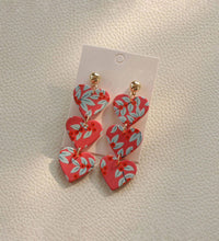 Red Floral Heart Earring - aadiraabyaarushi