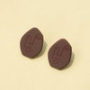 Hexagonal Brown Polymer Clay Stud - aadiraabyaarushi
