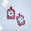 Red Square Acrylic Women Portrait Earring - aadiraabyaarushi