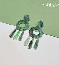 Long Green Acrylic Earrings - aadiraabyaarushi