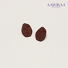 Hexagonal Brown Polymer Clay Stud - aadiraabyaarushi